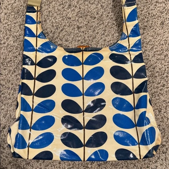 Orla Kiely Crossbody Shoulder Tote Bag Floral Multi Stem Blue Bright Spring - Picture 1 of 11